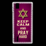 Coque Huawei Ascend P2 Keep Calm and Pray jewish Rose