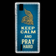 Coque Huawei Ascend P2 Keep Calm and Pray Muslim Bleu