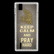 Coque Huawei Ascend P2 Keep Calm and Pray Muslim Gris