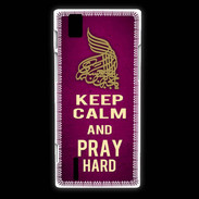 Coque Huawei Ascend P2 Keep Calm and Pray Muslim Rose