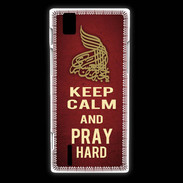 Coque Huawei Ascend P2 Keep Calm and Pray Muslim Rouge
