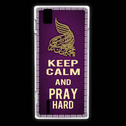 Coque Huawei Ascend P2 Keep Calm and Pray Muslim Violet