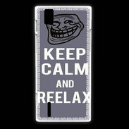 Coque Huawei Ascend P2 Keep Calm and Reelax Gris