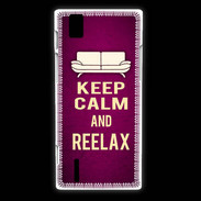 Coque Huawei Ascend P2 Keep Calm and Reelax Rose
