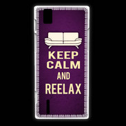 Coque Huawei Ascend P2 Keep Calm and Reelax Violet