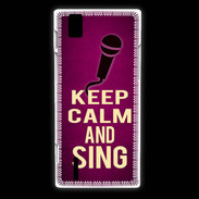 Coque Huawei Ascend P2 Keep Calm and Sing Rose