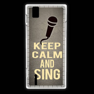 Coque Huawei Ascend P2 Keep Calm and Sing Gris