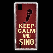 Coque Huawei Ascend P2 Keep Calm and Sing Rouge
