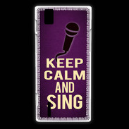 Coque Huawei Ascend P2 Keep Calm and Sing Violet