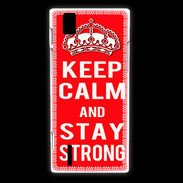 Coque Huawei Ascend P2 Keep Calm and Stay strong Rouge