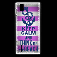 Coque Huawei Ascend P2 Keep Calm and Think Beach Rose