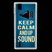 Coque Huawei Ascend P2 Keep Calm and Up Sound Bleu