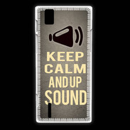 Coque Huawei Ascend P2 Keep Calm and Up Sound Gris