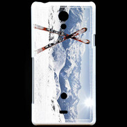 Coque Sony Xperia T Paire de ski en montagne