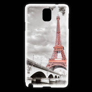 Coque Samsung Galaxy Note 3 Tour Eiffel rouge sur fond en noir et blanc