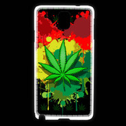 Coque Samsung Galaxy Note 3 Feuille de cannabis et cœur Rasta