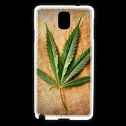 Coque Samsung Galaxy Note 3 Feuille de cannabis sur toile beige
