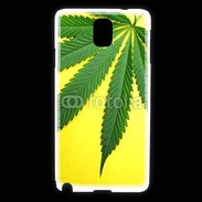 Coque Samsung Galaxy Note 3 Feuille de cannabis sur fond jaune