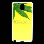 Coque Samsung Galaxy Note 3 Feuille de cannabis sur fond jaune 2