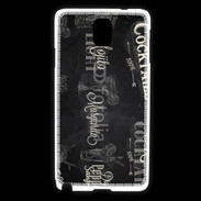 Coque Samsung Galaxy Note 3 Menu de cocktail en noir et blanc
