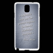 Coque Samsung Galaxy Note 3 Fatalité Bleu Citation Oscar Wilde