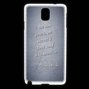 Coque Samsung Galaxy Note 3 Survie mort Bleu Citation Oscar Wilde