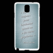 Coque Samsung Galaxy Note 3 Cartes gagnantes Turquoise Citation Oscar Wilde