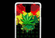 Coque Samsung Galaxy Note 3 Feuille de cannabis et cœur Rasta