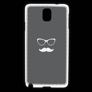 Coque Samsung Galaxy Note 3 moustache gris & blanc