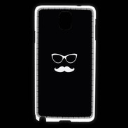 Coque Samsung Galaxy Note 3 moustache noir & blanc