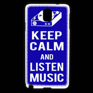 Coque Samsung Galaxy Note 3 Keep Calm Listen music Bleu