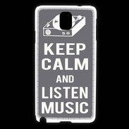 Coque Samsung Galaxy Note 3 Keep Calm Listen music Gris