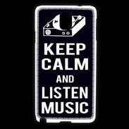 Coque Samsung Galaxy Note 3 Keep Calm Listen music Noir