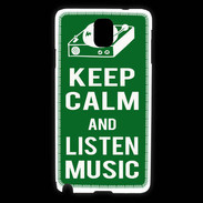 Coque Samsung Galaxy Note 3 Keep Calm Listen music Vert