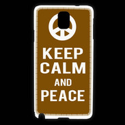 Coque Samsung Galaxy Note 3 Keep Calm Peace Marron