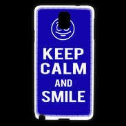Coque Samsung Galaxy Note 3 Keep Calm Smile Bleu