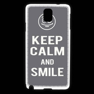 Coque Samsung Galaxy Note 3 Keep Calm Smile Gris