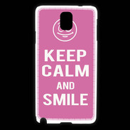 Coque Samsung Galaxy Note 3 Keep Calm Smile Rose
