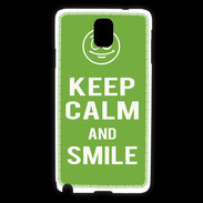Coque Samsung Galaxy Note 3 Keep Calm Smile Vert