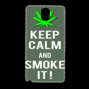 Coque Samsung Galaxy Note 3 Keep Calm Smoke it Gris
