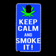 Coque Samsung Galaxy Note 3 Keep Calm Smoke it Bleu