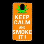 Coque Samsung Galaxy Note 3 Keep Calm Smoke it Orange