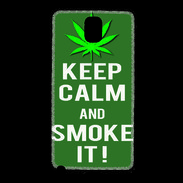Coque Samsung Galaxy Note 3 Keep Calm Smoke it Kaki