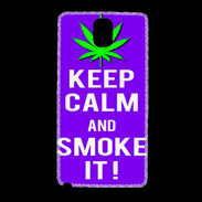 Coque Samsung Galaxy Note 3 Keep Calm Smoke it Violet