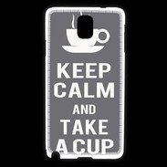 Coque Samsung Galaxy Note 3 Keep Calm Take a cup Gris