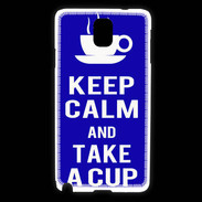 Coque Samsung Galaxy Note 3 Keep Calm Take a cup Bleu