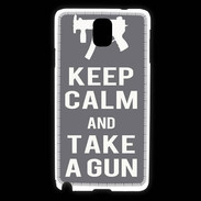 Coque Samsung Galaxy Note 3 Keep Calm Take a gun Gris