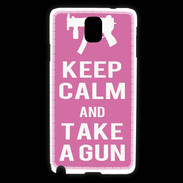 Coque Samsung Galaxy Note 3 Keep Calm Take a gun Rose