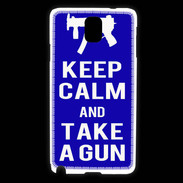 Coque Samsung Galaxy Note 3 Keep Calm Take a gun Bleu