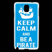 Coque Samsung Galaxy Note 3 Keep Calm Be a Pirate Cyan